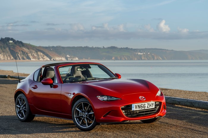 Red 2017 Mazda MX-5 RF by the Sea
