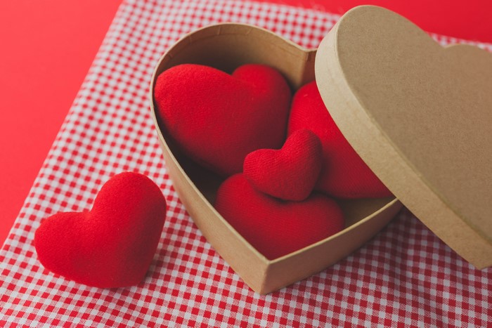 Red Hearts in a Heart-Shaped Box