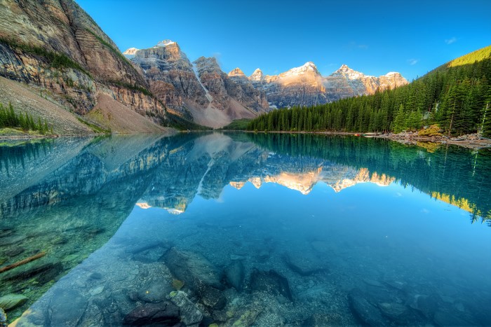 Moraine Lake and Mountains in Banff National Park, Canada