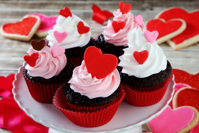 Valentine's Day Cupcakes and Cookies