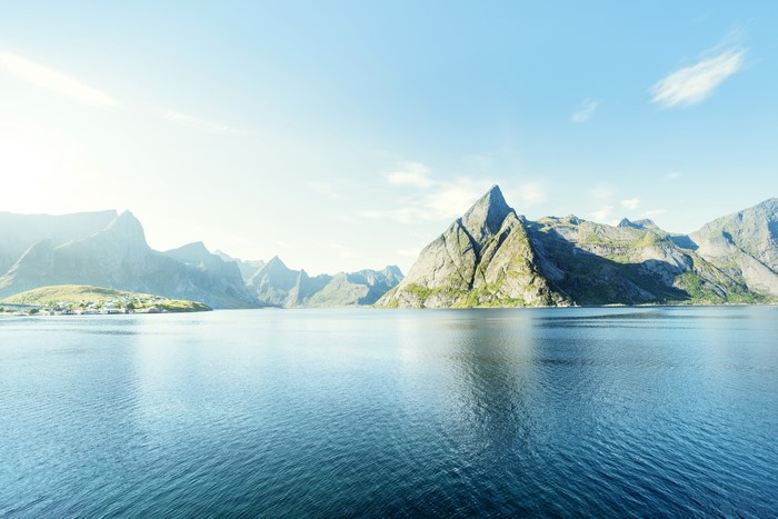 4K Norway Lofoten Mountains and Coastline