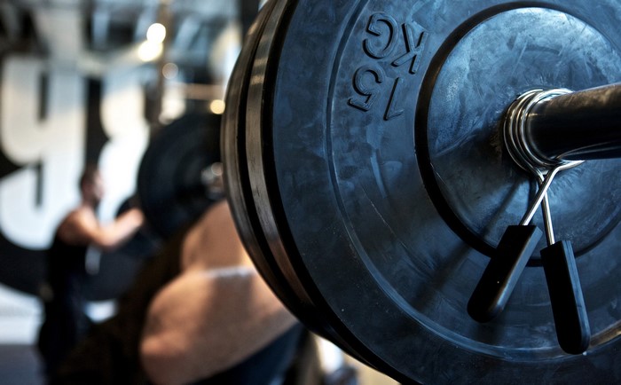 Barbell with 15 kg weight plate