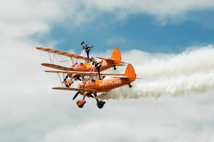 Two Breitling Airplanes with Wing Walkers