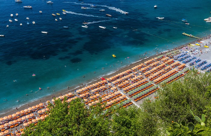 Positano Beach, Italy from Above