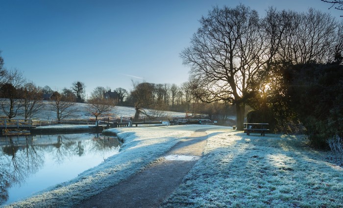 Johnson Hill Locks, United Kingdom in Winter