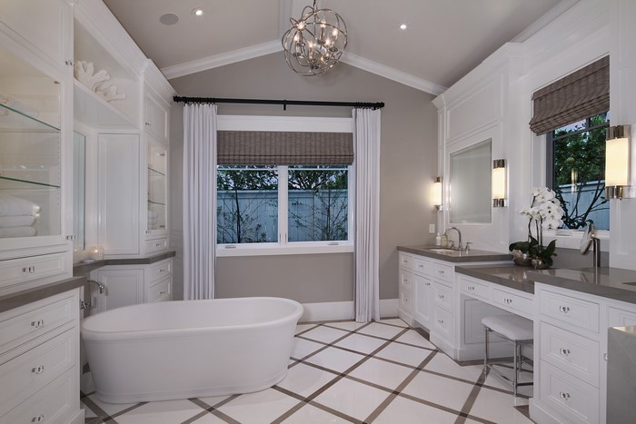 Luxury Bathroom with Freestanding Tub and Vanity