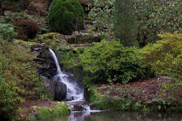 Waterfall in Bodnant Gardens, Wales