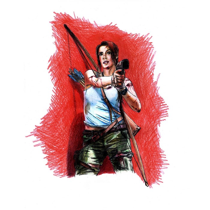 Lara Croft with bow and pistol