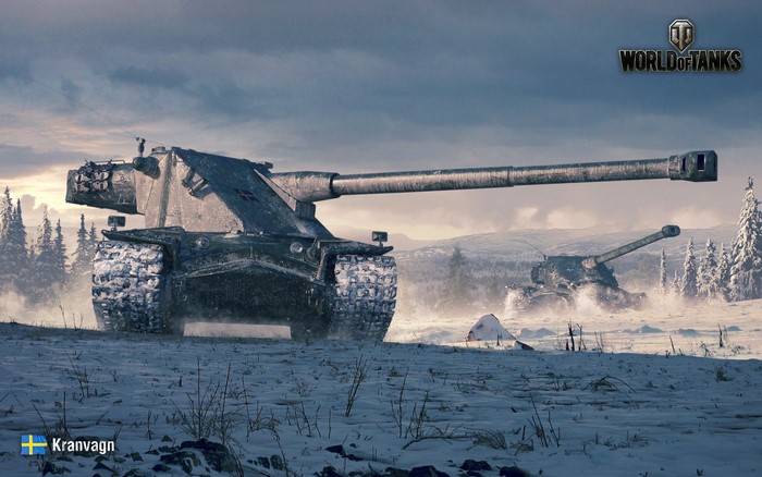 Kranvagn tanks in World of Tanks during winter