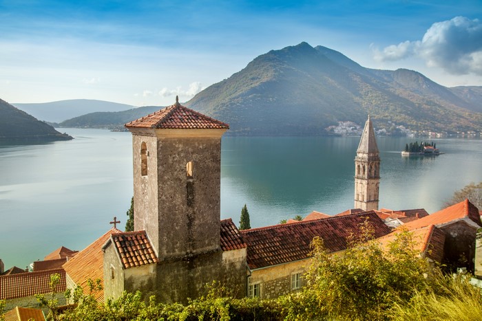 Perast, Montenegro: Bay with Islands and Mountains