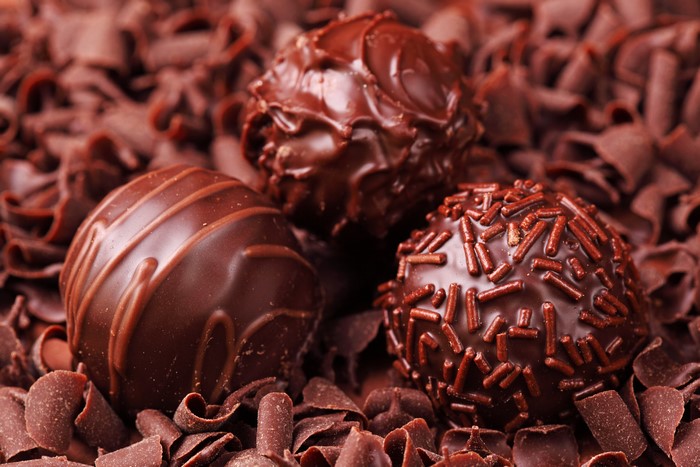 Chocolate truffles and shavings