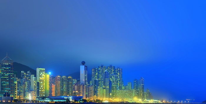 Hong Kong Skyscrapers at Night