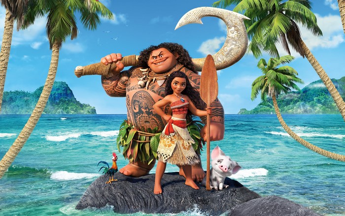 Maui and Moana from Moana 4K