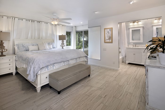 Bedroom with attached bathroom