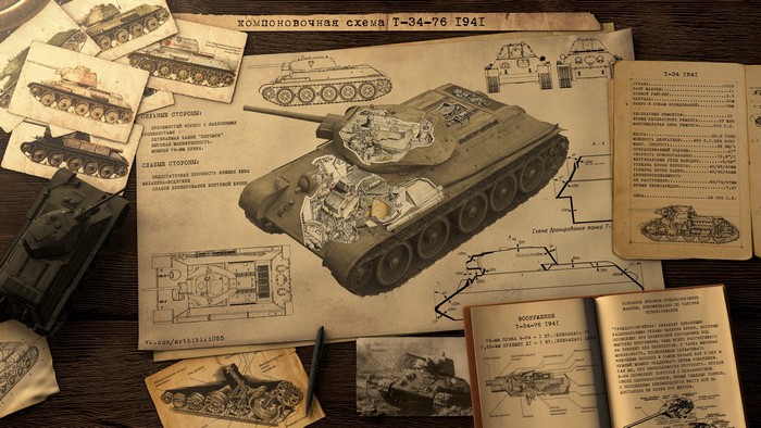 T-34-76 1941 Tank Schematics and Diagrams