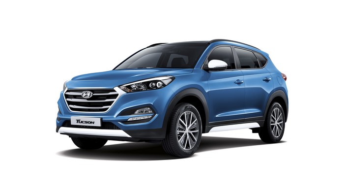 Hyundai Tucson Crossover on White Background