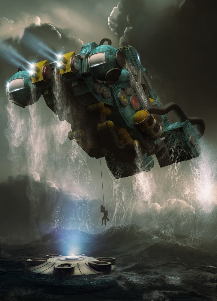 Rescue operation in stormy seas