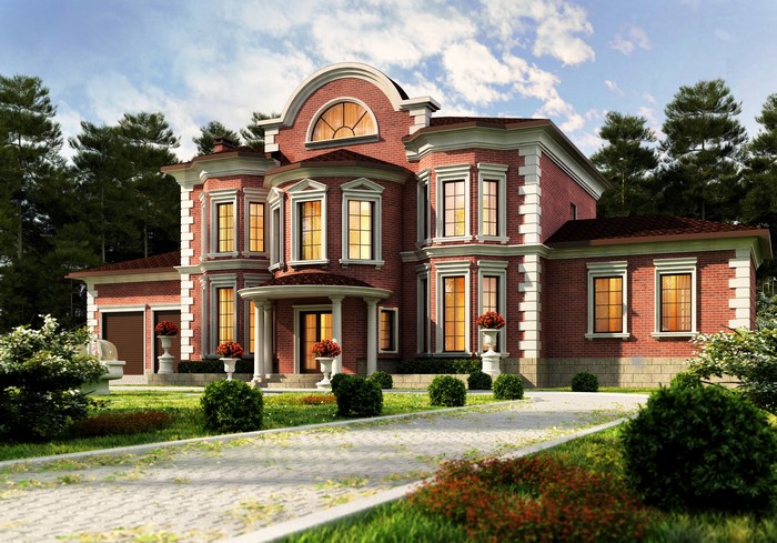 Luxury Brick Mansion with Landscaping
