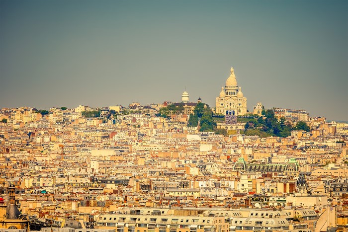 Paris cityscape with Sacré-Cœur Basilica