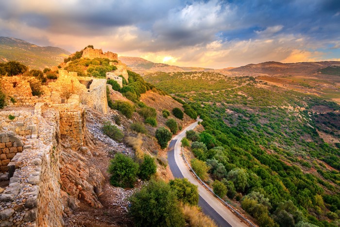 Nimrod Fortress National Park Golan Heights Israel Ruins Road