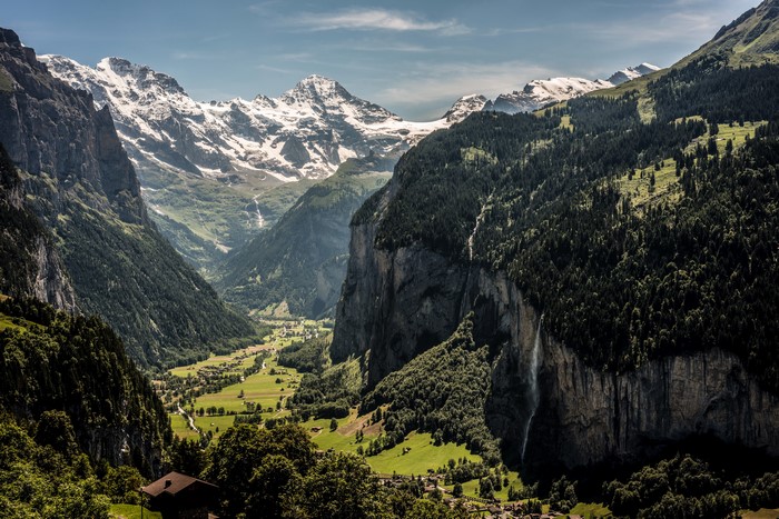 4K, 5K, 6K, 7K, Wengen Canton Berne, Switzerland, Mountains, Canyon ...