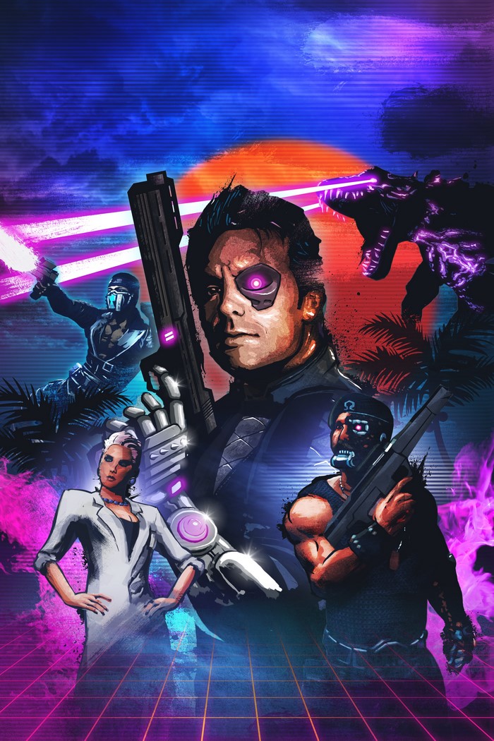 Far Cry 3: Blood Dragon characters with cyborg elements
