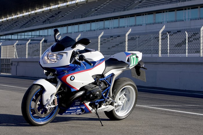 BMW HP2 Sport motorcycle on a race track