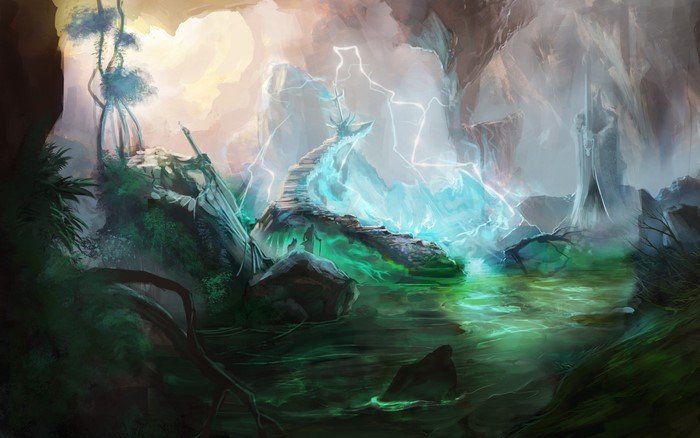 4K Fantastic World Cave Entrance