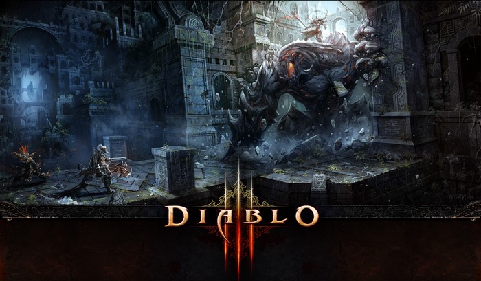 Diablo III Warriors Fighting Monsters