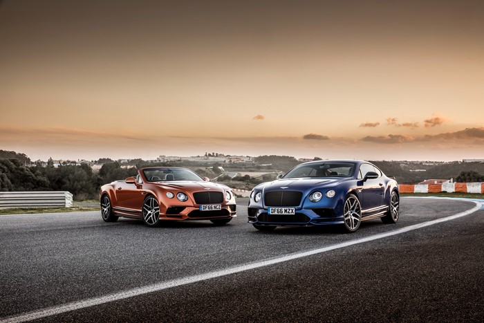 Two Bentley Continental GTs on a Racetrack