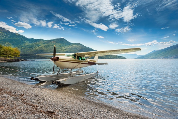 Seaplane on Lake Como, Italy