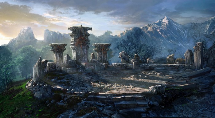 The Witcher 3: Wild Hunt ruins in mountains