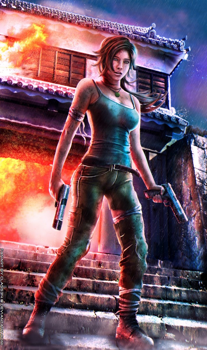 Lara Croft from Tomb Raider with Pistols