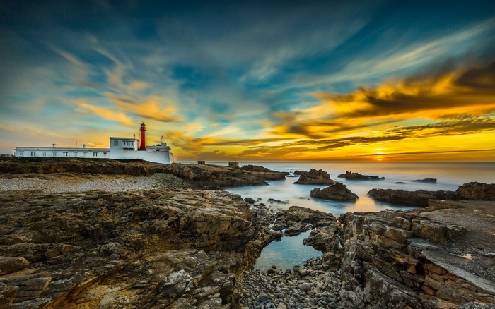 4K Cabo Raso Lighthouse Portugal Sunset Scenery