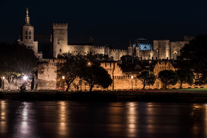 Palace of the Popes in Avignon at Night