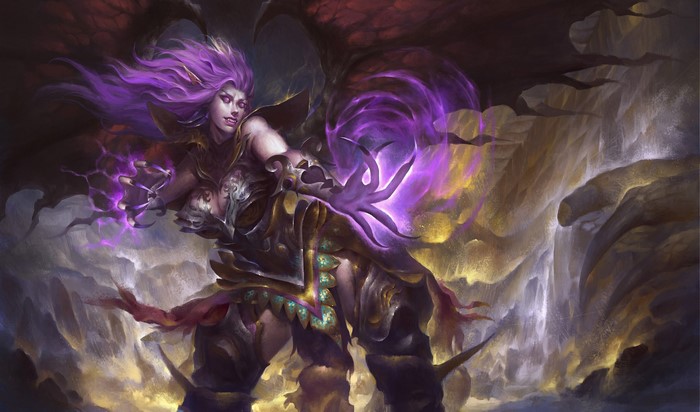 Morgana from League of Legends casting magic