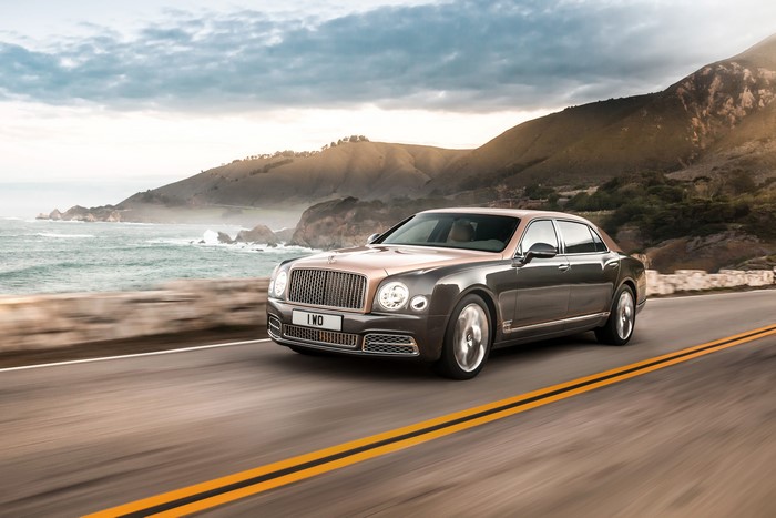 Bentley Mulsanne EWB driving on a coastal road