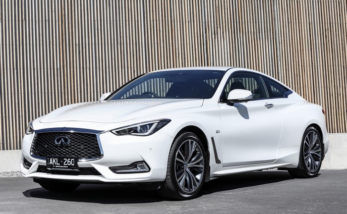 White Infiniti Q60 2.0t Coupe