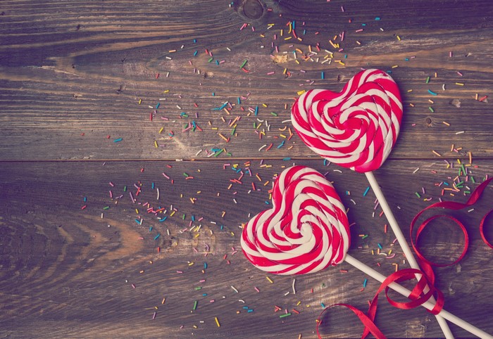 Heart Lollipops with Sprinkles