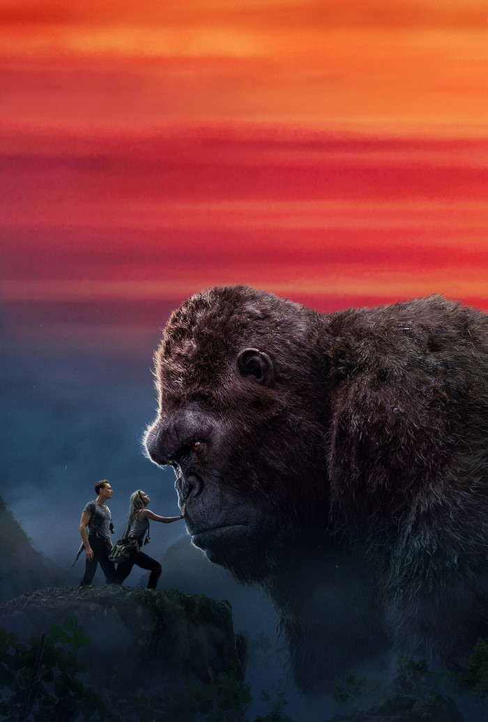 King Kong from Kong: Skull Island with two humans