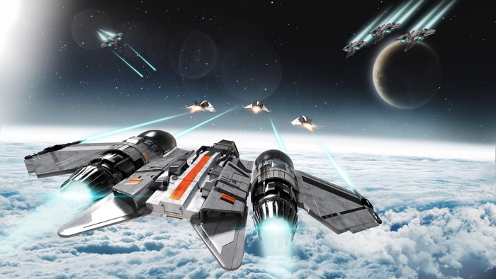 4K Star Citizen Starships in Space Battle