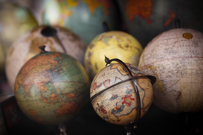 Many globes in a collection
