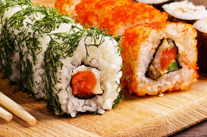 4K Sushi Rolls with Dill and Caviar