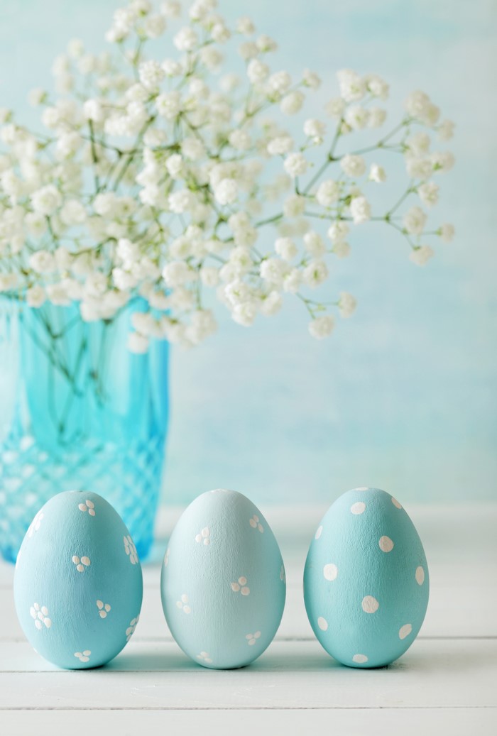 Easter Eggs and Baby's Breath Flowers