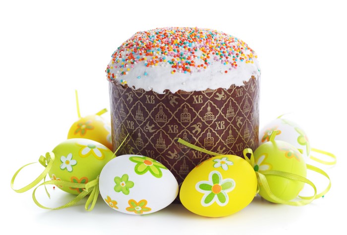 Easter Kulich and Decorated Eggs
