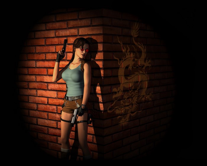 Lara Croft from Tomb Raider with pistols