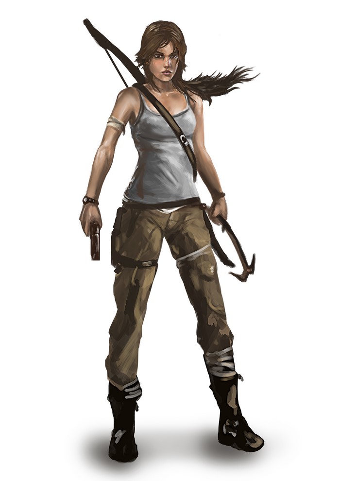 Lara Croft from Tomb Raider with bow and pistol