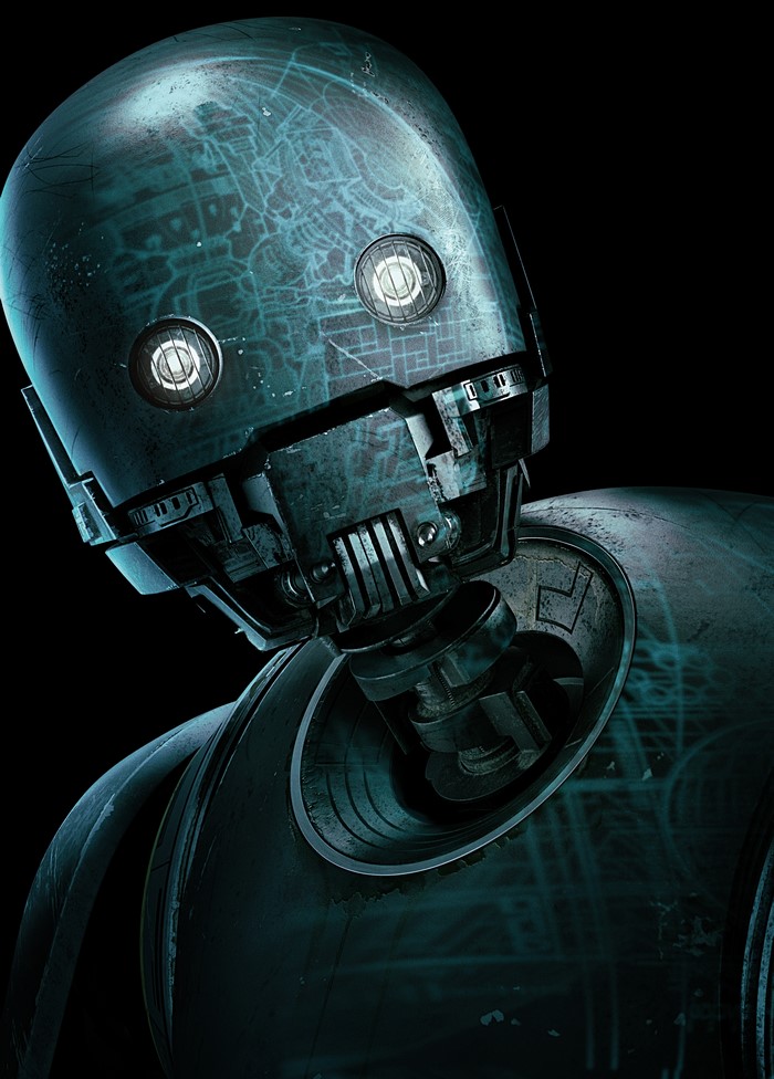 4K, K-2SO, Rogue One: A Star Wars Story, Robot, Black Background, Head ...