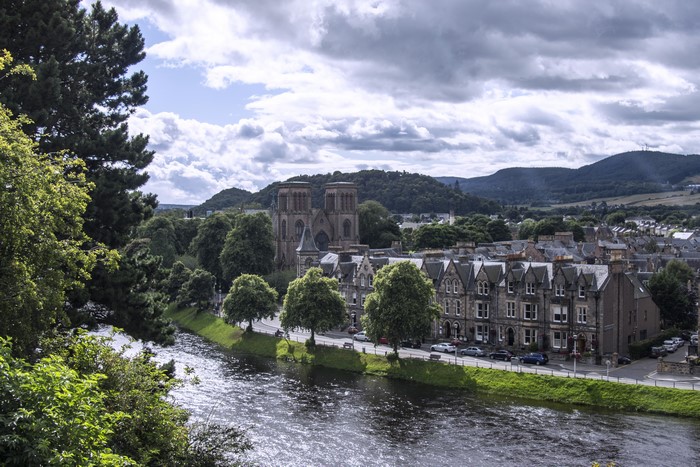 Inverness Cathedral and River Ness, Scotland