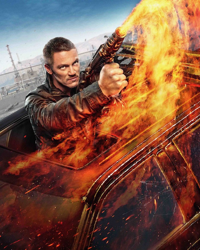 Man firing a gun from a car in Fast & Furious 8